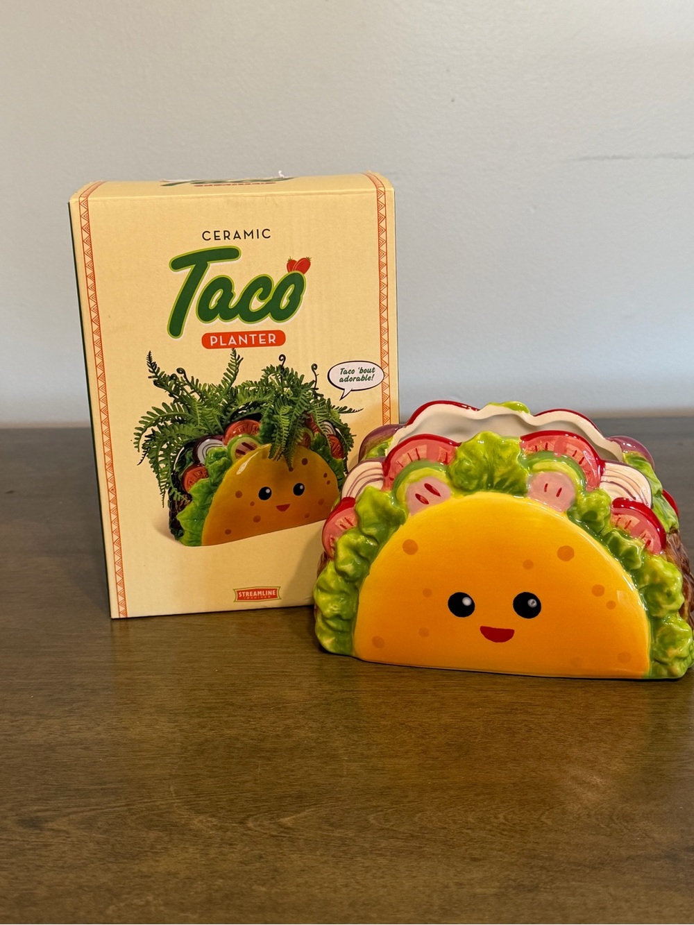 Taco Planter Ceramic Succulent Air Plants Pot Kitchen Desk Decor
